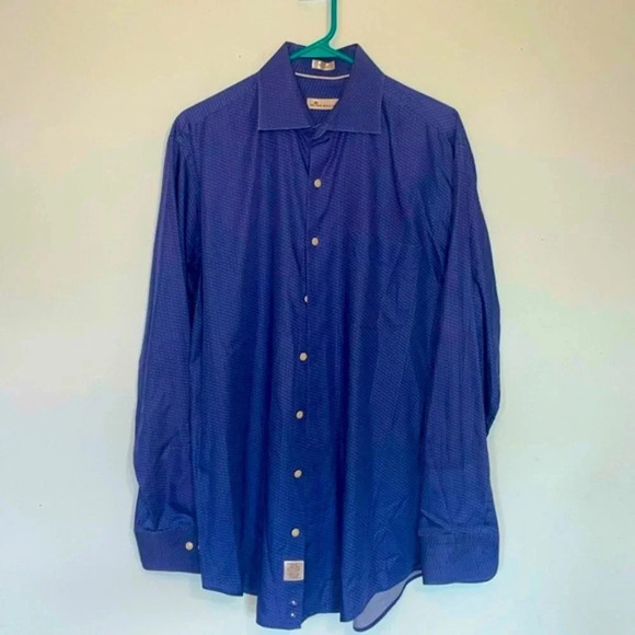 Peter Millar Other - Peter Millar men’s large button down long sleeve shirt blue triangles cotton